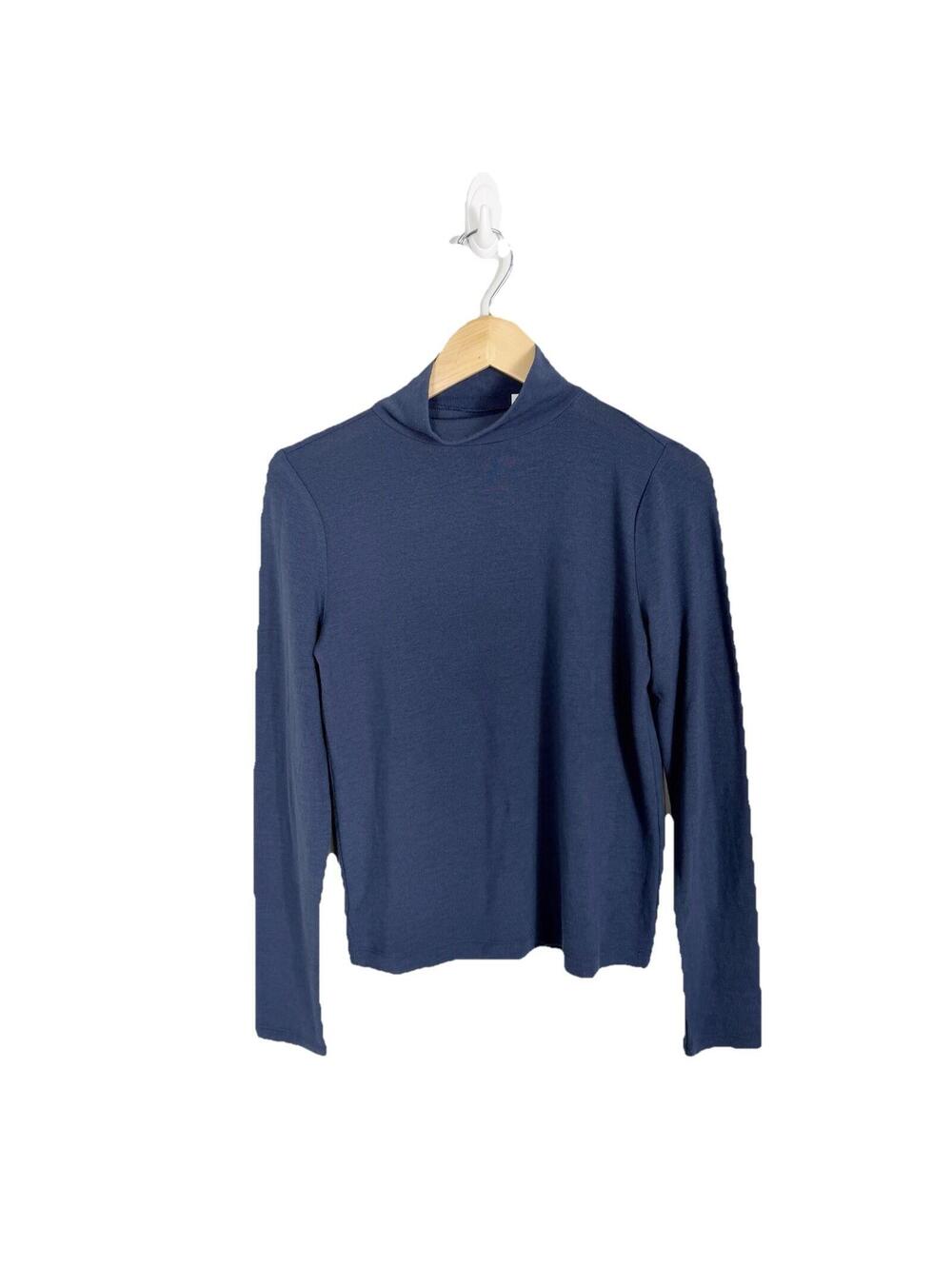NWT LOFT Turtleneck Top Women’s Long Sleeve Stretch Knit Shirt Navy Blue Medium